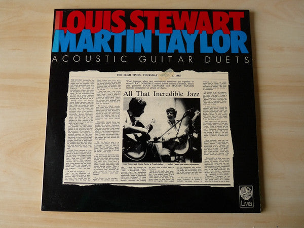 Image of Front Cover of LP - VG/VG+ - LOUIS STEWART - MARTIN TAYLOR, Super Session (Livia Records; LRLP7, Ireland 1986), ,  - 1926038E
