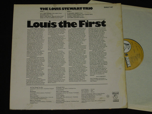 Image of Back Cover of LP - G+/VG - THE LOUIS STEWART TRIO, Louis The First (Hawk; SHALP 147, Ireland 1976), ,  - 1926039E