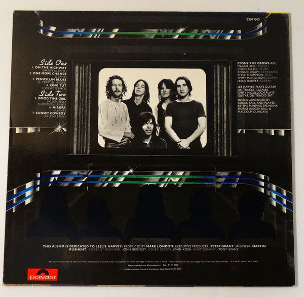 Image of Label Cover of LP - VG+/VG+ - STONE THE CROWS, Ontinuous Performance (Polydor; 2391 043, Germany 1972, Laminated Sleeve), ,  - 1916081C