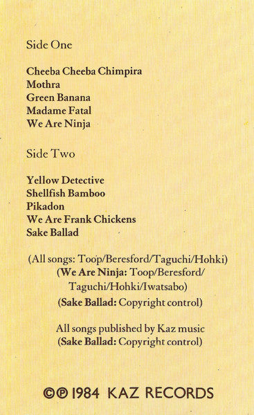 Image of Back Cover of Cassette - VG+/VG+ - FRANK CHICKENS, We Are Frank Chickens (Kaz Records; KAZ MC 2, UK 1984), ,  - 1836130E