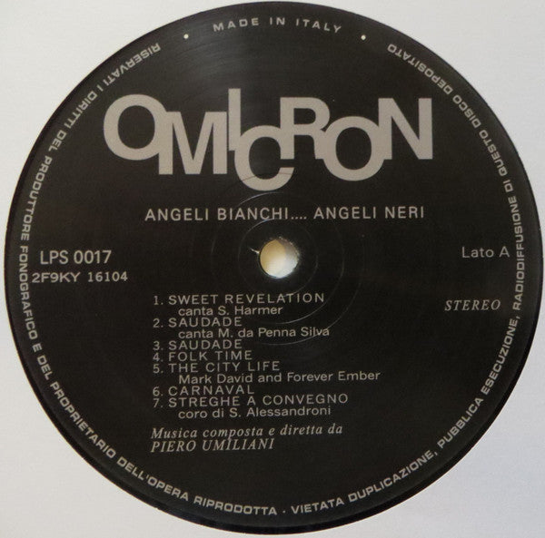 Image of Label Cover of LP - EX/EX - PIERO UMILIANI, Angeli Bianchi.... Angeli Neri (Colonna Sonora Originale Del Film) (Schema ; SCEB921 LP, Italy 2015 Reissue, With CD And Obi), Still In Opened Shrinkwrap,  - 1826479E