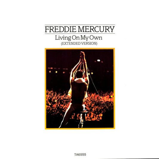 Image of Front Cover of 12" - VG/G+ - FREDDIE MERCURY, Living On My Own (Extended Version) (CBS; TA6555, UK 1985, Picture Sleeve), Faint hairlines.,  - 1916184C