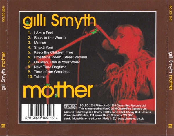 Image of Back Cover of CD - VG+/VG+ - GILLI SMYTH, Mother (Esoteric Recordings; ECLEC 2551, UK 2016 Reissue, Jewel Case, Booklet), Some very faint marks on disc.,  - 1916215C