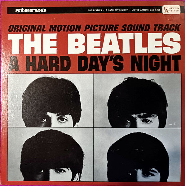 Image of Front Cover of LP - VG/VG+ - THE BEATLES, A Hard Day's Night (Original Motion Picture Sound Track) (United Artists Records; UAS 6366, US 1975 Reissue, Pasteback Sleeve, AudioMatrix Runouts), ,  - 1916202C