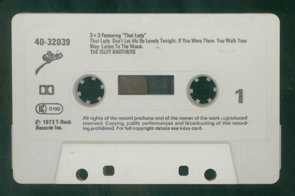 Image of Back Cover of Cassette - VG+/VG+ - THE ISLEY BROTHERS, 3 + 3 (Epic; 40-32039, 	UK 	, J - Card, Nice price version), ,  - 1936110E
