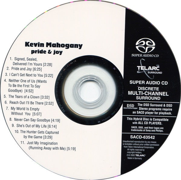 Image of Label Cover of SACD - M/M - KEVIN MAHOGANY, Pride & Joy (Telarc; SACD-63542, Germany 2002, Hybrid, Multichannel), Still SEALED In Stickered Shrinkwrap,  - 1916292C