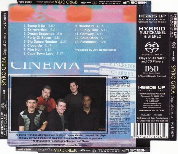 Image of Back Cover of SACD - M/M - SPYRO GYRA, Original Cinema (Heads Up International; HUSA 9074, US 2002, Hybrid, Multichannel), Still SEALED In Shrinkwrap,  - 1916293C