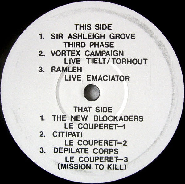 Image of Label Cover of LP - VG/VG+ - VARIOUS ARTISTS, Le Couperet: Music For The Crimes Of Dr.Petiot (Harbinger Sound ; HARBINGER105, UK 2013 Reissue, Inner, Limited Edition of 300), Corner Bumps, Damage To Top Seam,  - 1926204E