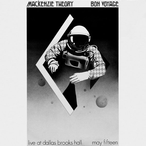 Image of Front Cover of LP - G+/VG - MACKENZIE THEORY, Bon Voyage (Live At Dallas Brooks Hall May Fifteen) (Mushroom; L 35276, Australia 1974), Strong VG - couple of small light scratches, edge and ring wear, sticker remnants. torn top layer of artwork, foxing but intact,  - 1946235S