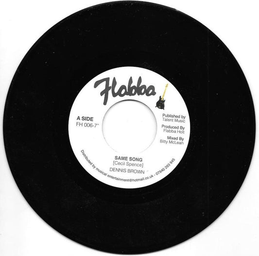 Image of Front Cover of 7" - /VG+ - DENNIS BROWN, Same Song (Flabba; FH 006-7 , UK ), EX,  - 1926235E