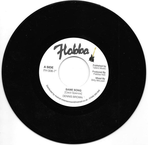 Image of Front Cover of 7" - /VG+ - DENNIS BROWN, Same Song (Flabba; FH 006-7 , UK ), EX,  - 1926235E