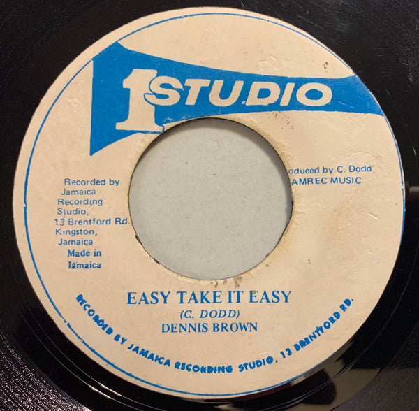 Image of Front Cover of 7" - /VG - DENNIS BROWN, Easy Take It Easy (Studio One; , Jamaica 1980s Reissue), Plays fine.,  - 1926239E