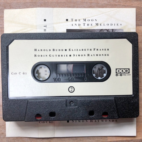 Image of Label Cover of Cassette - VG+/VG+ - HAROLD BUDD, ELIZABETH FRASER, ROBIN GUTHRIE, SIMON RAYMONDE, The Moon And The Melodies (4AD; CAD C 611, 	UK 1986, J - Card, Cocteau Twins), ,  - 1936113E