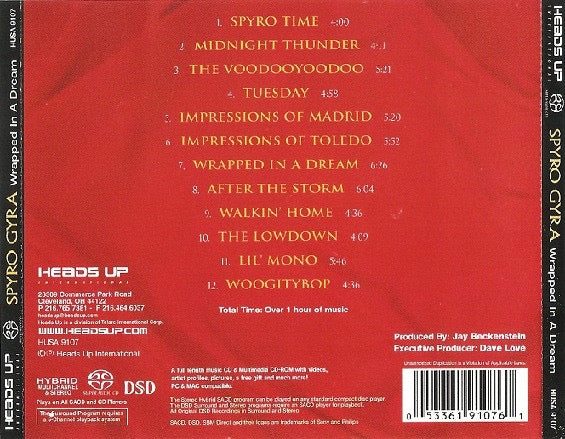Image of Back Cover of SACD - M/M - SPYRO GYRA, Wrapped In A Dream (Heads Up International; HUSA 9107, US 2006, Hybrid, Multichannel), Still SEALED In Shrinkwrap,  - 1916301C
