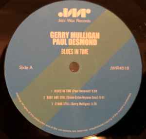 Image of Label Cover of LP - VG/VG+ - GERRY MULLIGAN - PAUL DESMOND QUARTET, Blues In Time (Jazz Wax Records; JWR 4518, Europe 2009 Reissue), Edge and Ring Wear, pen on back cover, corner crease,  - 1946242S