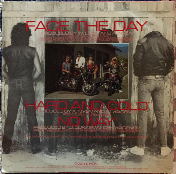 Image of Back Cover of 12" EP - VG/VG+ - GREAT WHITE, Face The Day (Aegean Records; GWD90535, US 1986, Picture Sleeve), Still in hype stickered shrinkwrap.,  - 1916287C
