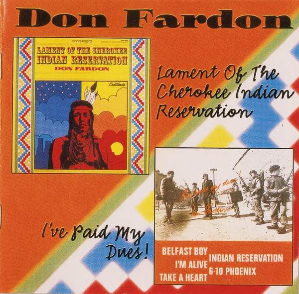 Image of Front Cover of CD - VG+/VG+ - DON FARDON, Lament Of The Cherokee Indian Reservation + I've Paid My Dues (Edsel Records; EDCD 675, UK 2000, Jewel Case), ,  - 4016499C