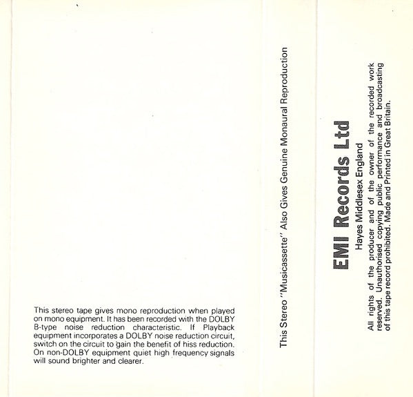 Image of Label Cover of Cassette - VG+/VG+ - BOB SEGER, Night Moves (Capitol Records; TC-EA-ST 11557, 	UK 1976, J - Card), ,  - 1936117E