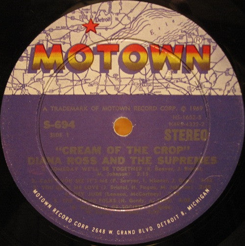 Image of Label Cover of LP - VG/VG - DIANA ROSS & THE SUPREMES, Cream Of The Crop (Motown; MS 694, US 1969), Light Marks only.,  - 1946255S