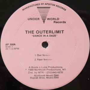 Image of Front Cover of 12" - /VG - THE OUTERLIMIT, Dance In A Daze (Underworld Records; AP 300, US 1989, Plain Sleeve), Light, superficial marks only. Strong VG,  - 1946197S