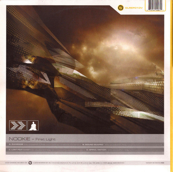 Image of Back Cover of 2x12" - VG+/VG+ - NOOKIE, First Light EP (Good Looking Records; GLREP010V, UK 2000, Gatefold), Sleeve has numbered sticker: 839 / 3000,  - 1916430C