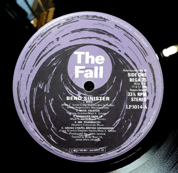 Image of Label Cover of LP - VG/VG+ - THE FALL, Bend Sinister (Beggars Banquet; BEGA 75, Brazil ), ,  - 1926283E
