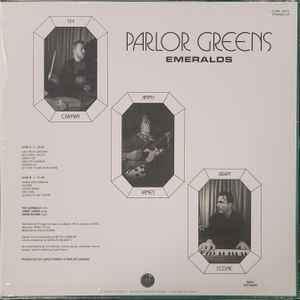 Image of Back Cover of LP - NEW/NEW - PARLOR GREENS, Emeralds (Colemine Records; CLMN 12072, US 2026, Gold Vinyl), Signed "Emeralds" Band Photo (Approx. 8 x 10"), Colemine Fold-Out Poster, Colemine Logo Sticker,  - 2056022S