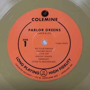 Image of Label Cover of LP - NEW/NEW - PARLOR GREENS, Emeralds (Colemine Records; CLMN 12072, US 2026, Gold Vinyl), Signed "Emeralds" Band Photo (Approx. 8 x 10"), Colemine Fold-Out Poster, Colemine Logo Sticker,  - 2056022S