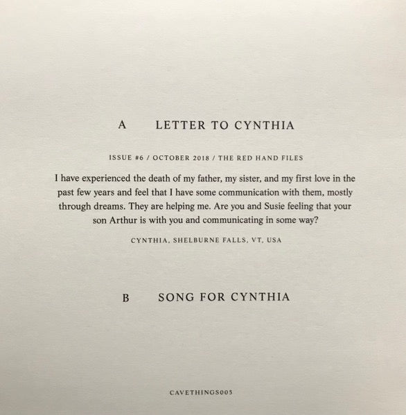 Image of Back Cover of 7" - EX/EX - NICK CAVE, Grief (Cave Things; CAVETHINGS005, UK 2021, Picture Sleeve, Limited Edition), ,  - 2326209E