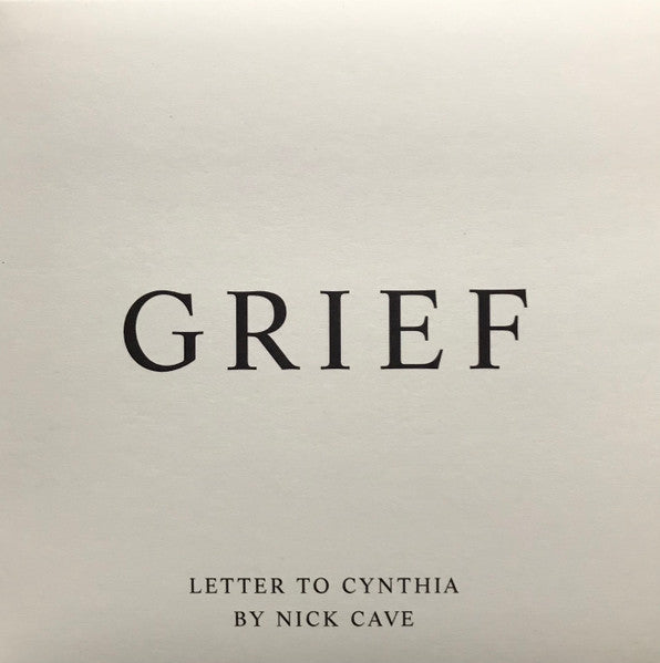 Image of Front Cover of 7" - EX/EX - NICK CAVE, Grief (Cave Things; CAVETHINGS005, UK 2021, Picture Sleeve, Limited Edition), ,  - 2326209E