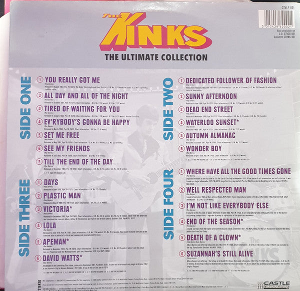 Image of Back Cover of 2xLP - VG/VG - THE KINKS, The Ultimate Collection (Castle; CTVLP001, UK 1989, Grey Gatefold), ,  - 2526057E