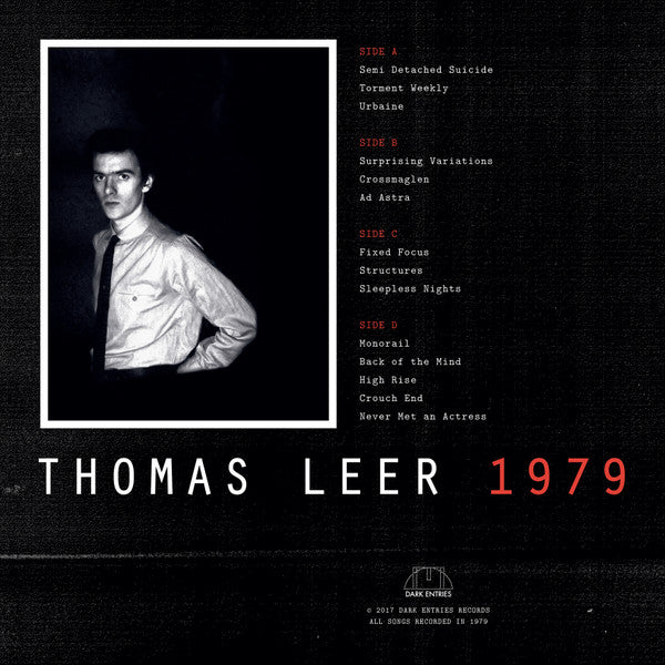 Image of Back Cover of 2xLP - VG+/EX - THOMAS LEER, 1979 (Dark Entries; DE-155, US 2017, Picture Sleeve, Insert), ,  - 1926306E