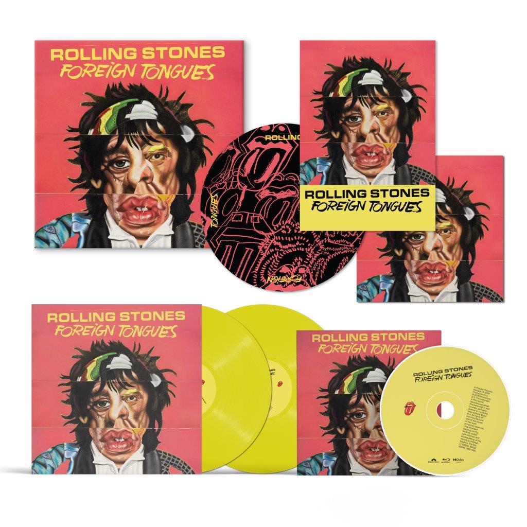 Image of Back Cover of LP - NEW/NEW - ROLLING STONES, Foreign Tongues (Polydor; 8821368, Europe 2026, Gatefold, Limited edition vinyl boxset includes 180g yellow vinyl, foldout poster, 12” art print, vinyl slip-mat, and Blu-ray featuring Dolby Atmos, 5.1 Surround and Hi-Res Stereo audio.), , Foreign Tongues, the incredibly vibrant 14-track new album from the Rolling Stones, follows less than three years after the band’s universally acclaimed, Grammy Award-winning Hackney Diamonds, which topped charts worldw