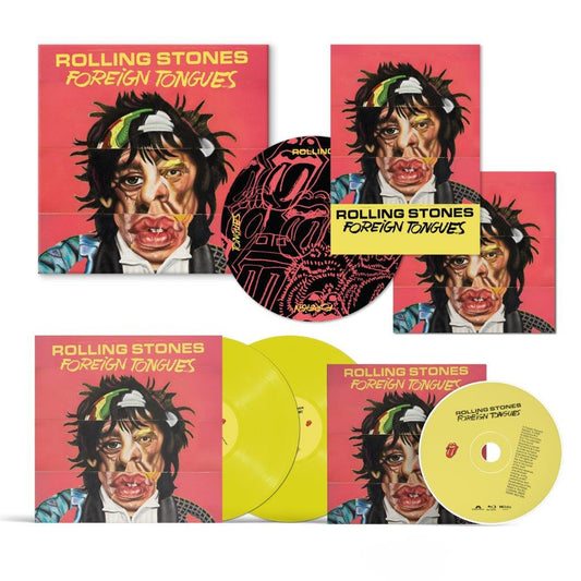 Image of Back Cover of LP - NEW/NEW - ROLLING STONES, Foreign Tongues (Polydor; 8821368, Europe 2026, Gatefold, Limited edition vinyl boxset includes 180g yellow vinyl, foldout poster, 12” art print, vinyl slip-mat, and Blu-ray featuring Dolby Atmos, 5.1 Surround and Hi-Res Stereo audio.), , Foreign Tongues, the incredibly vibrant 14-track new album from the Rolling Stones, follows less than three years after the band’s universally acclaimed, Grammy Award-winning Hackney Diamonds, which topped charts worldw