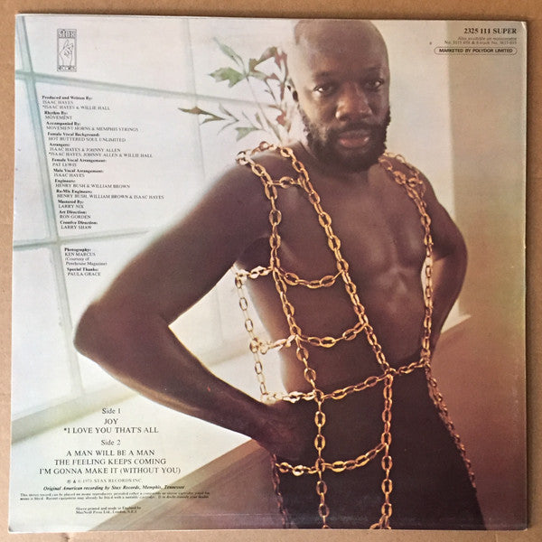 Image of Back Cover of LP - VG/VG - ISAAC HAYES, Joy (Stax; 2325-111, UK 1973), Import sticker on front sleeve. ,  - 1926317E