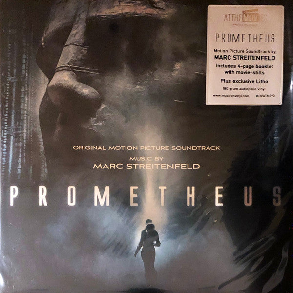 Image of Front Cover of 2xLP - VG+/EX - MARC STREITENFELD, Prometheus (Original Motion Picture Soundtrack) (Music On Vinyl; MOVATM290, Europe 2022 Reissue, Glossy Gatefold Sleeve, Booklet & Inner, 180 gram. Includes 4-page booklet with movie-stills plus litho.), Discs look barely played, sleeve looks excellent apart from very minor corner wear. Insert and booklet included. At The Movies sticker on plastic over-sleeve has some wear,  - 1926382E