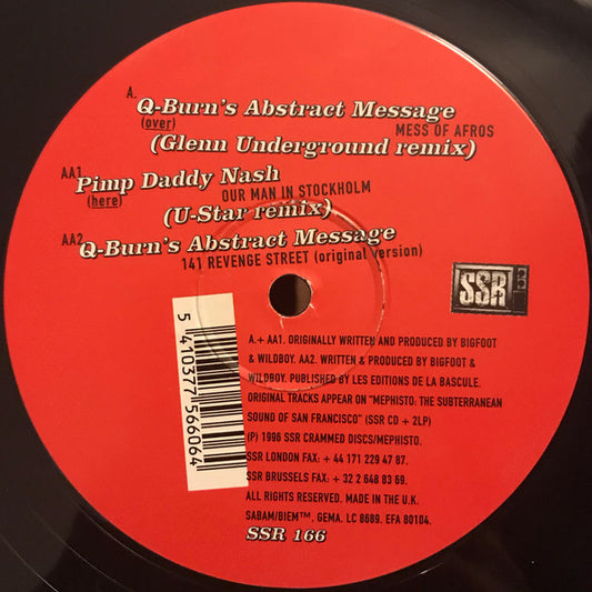 Image of Front Cover of 12" - /G+ - Q-BURN'S ABSTRACT MESSAGE / PIMP DADDY NASH, Mephisto Remixes #2 (SSR; SSR 166, UK & Europe 1996), scuffs and marks - minor,  - 1946345S