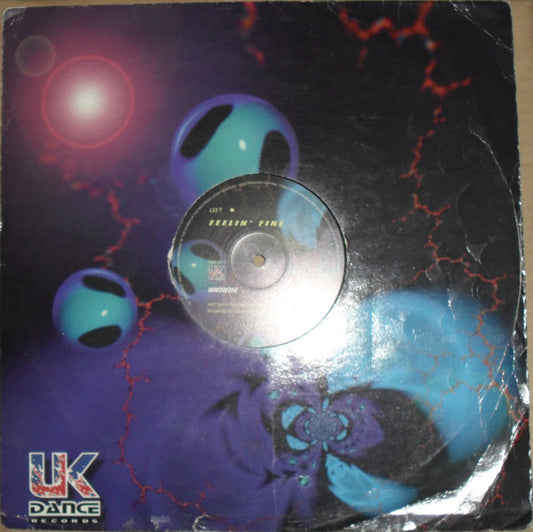Image of Front Cover of 12" - G+/G - UNIQUE, Feelin' Fine / Distant Skies (UK Dance; UKD 019, UK 1998, Die Cut Picture Sleeve), Lots of scuffs and marks and disc, sleeve is battered and frayed. ,  - 2016046C