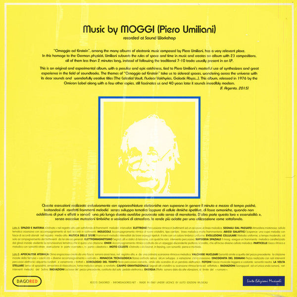 Image of Back Cover of LP - EX/EX - MOGGI, Omaggio Ad Einstein (Dagored; RED303, Italy 2015 Reissue), Still In Opened Shrinkwrap,  - 1926394E
