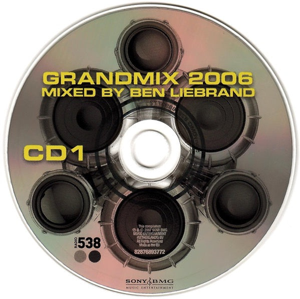 Image of Label Cover of 3xCD - EX/EX - BEN LIEBRAND, Grandmix 2006 (Sony BMG Music Entertainment; 82876 893772, Netherlands 2007, Fatbox Double Case), ,  - 2016006C