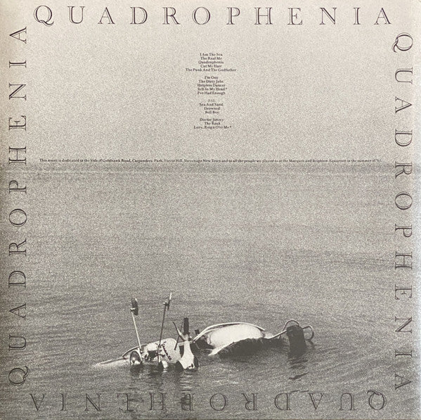 Image of Back Cover of 2xLP - G+/VG - THE WHO, Quadrophenia (Track Record; 2657 013, UK 1973, Gatefold, Booklet), Hairlines, edge & ring wear, booklet cover attached but rest of booklet detached, wear to booklet spine,  - 2946103S