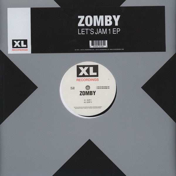 Image of Front Cover of 12" EP - VG+/VG+ - ZOMBY, Let's Jam 1 EP (XL Recordings ; XLT 728, UK 2015, Stickered Die Cut Company Sleeve, 33   RPM (45 RPM on Label)), , A1		SurfA2		Surf IIB1		SlimeB2		Acid Surf - 2016073C
