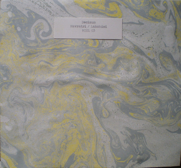 Image of Front Cover of LP - VG+/VG+ - DECIMUS, Navratri / Lakshimi (MIE Music ; MIEL 03, UK 2013, 2 Individual Card Inserts Inside Plastic Sleeve, Limited Edition of 50, Clear Vinyl, Lathe Cut, No Neck Blues Band Member), Limited Edition No 27/50, Plastic Sleeve Split,  - 1926432E