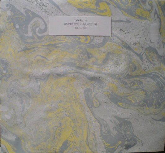 Image of Front Cover of LP - VG+/VG+ - DECIMUS, Navratri / Lakshimi (MIE Music ; MIEL 03, UK 2013, 2 Individual Card Inserts Inside Plastic Sleeve, Limited Edition of 50, Clear Vinyl, Lathe Cut, No Neck Blues Band Member), Limited Edition No 27/50, Plastic Sleeve Split,  - 1926432E