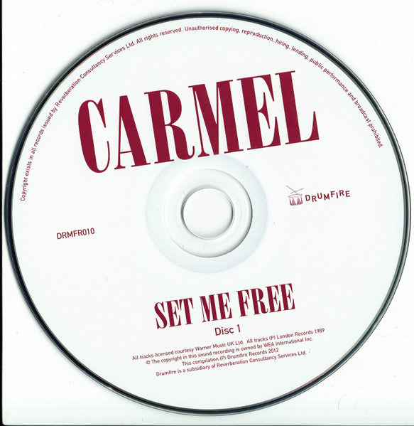 Image of Label Cover of 2xCD - VG+/VG+ - CARMEL, Set Me Free (Drumfire; DRMFR010, UK 2012 Reissue), Corner Bumps, Opened Instore,  - 2016093C