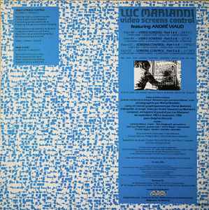 Image of Back Cover of LP - VG+/VG+ - LUC MARIANNI FEATURING ANDR  VIAUD, Video Screens Control (Delphes Records ; DR 1/284, France 1984, Inner), printed inners w/ poly-lined jackets,  - 2046087S