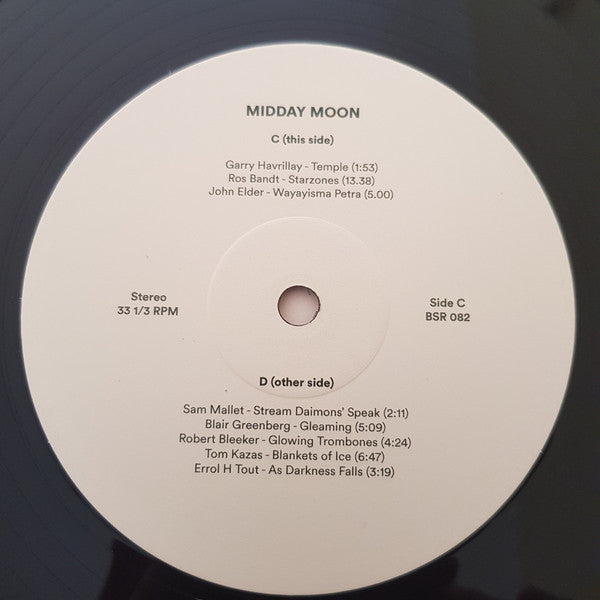 Image of Label Cover of 2xLP - EX/EX - VARIOUS ARTISTS, Midday Moon - Ambient And Experimental Music From Australia And New Zealand 1980 - 1995 (Bedroom Suck Records ; BSR - 082, Australia 2018, Gatefold, Insert), Stickered Plastic Outer Sleeve,  - 1926430E