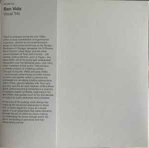 Image of Front Cover of LP - VG+/VG+ - BEN VIDA, Vocal Trio (Blume ; 024, Italy 2024, Inner), comes with wrap-around/obi strip, printed inner w/ plastic jacket and insert,  - 2046090S