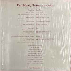 Image of Back Cover of LP - VG+/VG+ - HALLELUJAHS, Eat Meat, Swear An Oath (Black Editions; BE-017/87, US 2022 Reissue, Pasteback Sleeve, Insert, Envelope with 7 Photo Prints, With 7"), Still In Opened Shrinkwrap With Hype Sticker,  - 2046093S