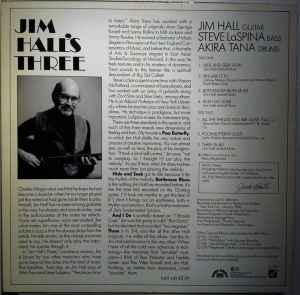 Image of Back Cover of 12" - VG/VG - JIM HALL, Jim Hall's Three (Concord Jazz ; CJ-298, Germany 1986), light marks only. few creases to sleeve - minor. light edge wear,  - 2046095S
